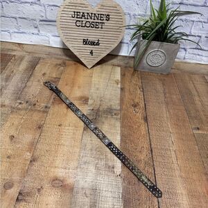 Nocona Rhinestone Studded Camo Dog Collar Heavy‎ Duty Genuine Leather Size L